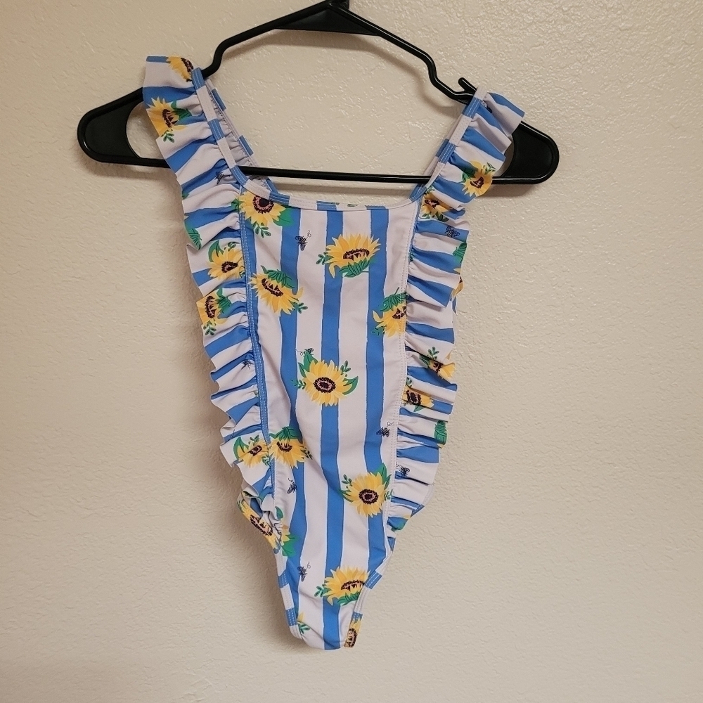 Tommy Bahama Striped Sunflower Print Swimsuit
